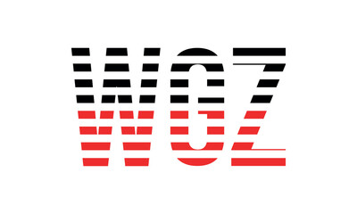 WGZ three initial letter iconic line negative space minimal logo design vector template. monogram, abstract, wordmark, business, typography, minimalist, brand, company, flat, modern, unique, simple