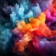 Fototapeta premium Image of an abstract colorful painting background, Generative ai.