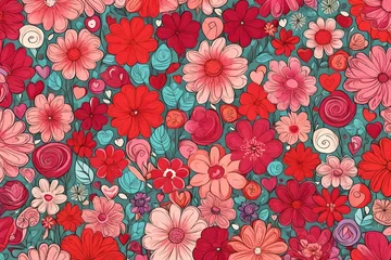 Foto op Canvas seamless floral pattern © Huzaifa