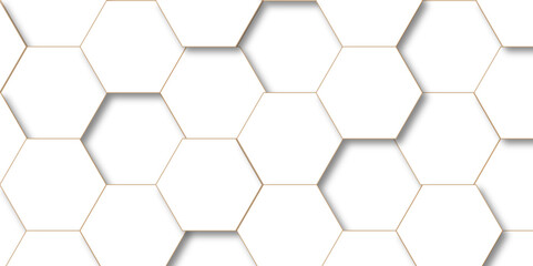 Obraz premium White abstract hexagon wallpaper or background. Abstract honeycomb white technology emboss wall background. Seamless cell background. Abstract honeycomb background. 