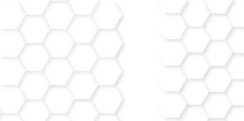 White abstract hexagon wallpaper or background. Abstract honeycomb white technology emboss wall background. Seamless cell background. Abstract honeycomb background.	
 - obrazy, fototapety, plakaty