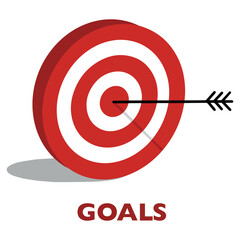 Obraz premium Vector illustration target red aim prefect hit target goal icon for bussiness