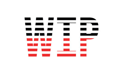 WIP three initial letter iconic line negative space minimal logo design vector template. monogram, abstract, wordmark, business, typography, minimalist, brand, company, flat, modern, unique, simple