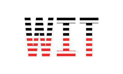 WIT three initial letter iconic line negative space minimal logo design vector template. monogram, abstract, wordmark, business, typography, minimalist, brand, company, flat, modern, unique, simple