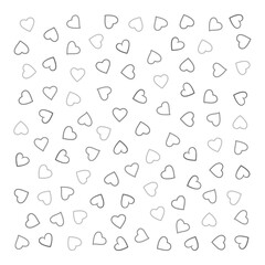Seamless hearts love valentine icons on transparent background. Stock illustration.