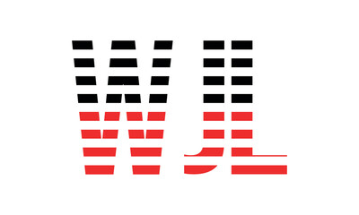 WJL three initial letter iconic line negative space minimal logo design vector template. monogram, abstract, wordmark, business, typography, minimalist, brand, company, flat, modern, unique, simple