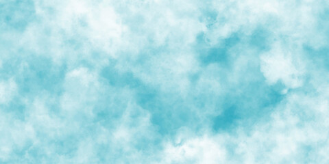  Panorama of blue sky and white cloud nature background. horizon spring morning sky with clouds background. hand painted watercolor shades sky.