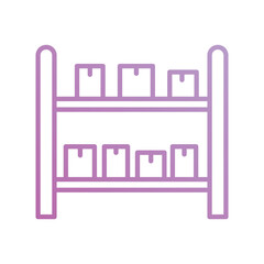 inventory shelves icon with white background vector stock illustration