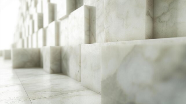 Contemporary and artistic representation of marble, featuring seamlessly integrated white squares