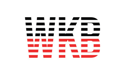 WKB three initial letter iconic line negative space minimal logo design vector template. monogram, abstract, wordmark, business, typography, minimalist, brand, company, flat, modern, unique, simple