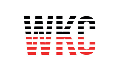 WKC three initial letter iconic line negative space minimal logo design vector template. monogram, abstract, wordmark, business, typography, minimalist, brand, company, flat, modern, unique, simple