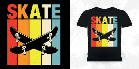 Funny Skating Skateboard Skater Retro Vintage T-shirt Design © Tee_expert