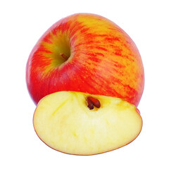 apple with sliced isolated on white background