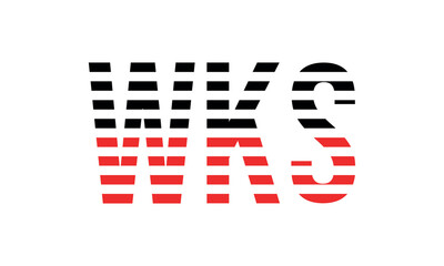 WKS three initial letter iconic line negative space minimal logo design vector template. monogram, abstract, wordmark, business, typography, minimalist, brand, company, flat, modern, unique, simple