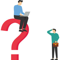 Frequently Asked Questions Concept, Character Showing People Standing Near Exclamation Mark And Question Mark, Suitable for landing page, ui, web, app intro card, editorial, flyer, Vector Illustration