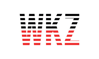 WKZ three initial letter iconic line negative space minimal logo design vector template. monogram, abstract, wordmark, business, typography, minimalist, brand, company, flat, modern, unique, simple