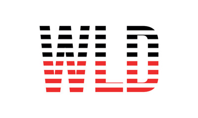 WLD three initial letter iconic line negative space minimal logo design vector template. monogram, abstract, wordmark, business, typography, minimalist, brand, company, flat, modern, unique, simple