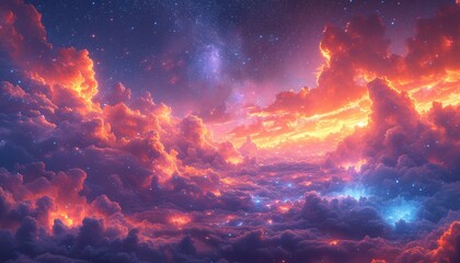 Pink Clouds in the Sky A Stunning View of the Cosmos Generative AI