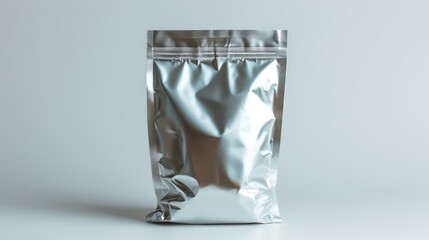 foil paper bag on a white background