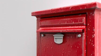 red post box on the wall