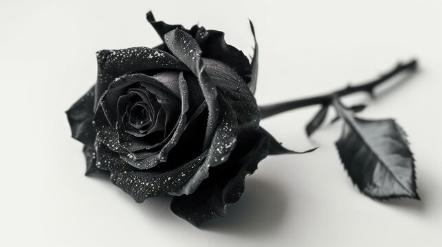 black rose on a white background