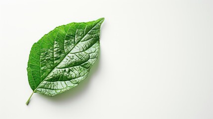 green leaf isolated on a white background