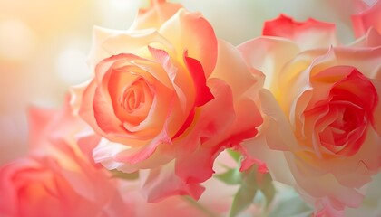 Red, pink and light yellow roses. Designed specifically as a background for invitations