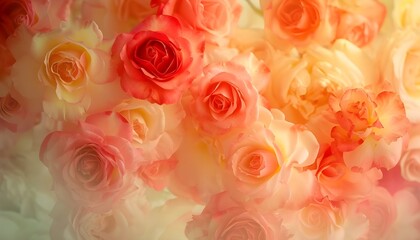 Red, pink and light yellow roses. Designed specifically as a background for invitations