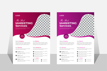 Professional Business Flyer Design Template in A4, Vector Graphic Design, Marketing For Business,
Creative Leaflet with Gradient.