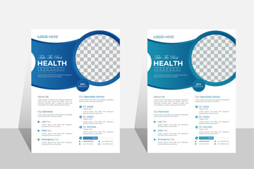 Professional Dental Healthcare Medical Flyer Design, Vector, Graphic, A4, with Gradient