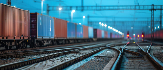 Obraz premium wallpaper of Logistics, train transportation, industrial , with empty copy space