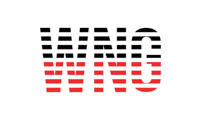 WNG three initial letter iconic line negative space minimal logo design vector template. monogram, abstract, wordmark, business, typography, minimalist, brand, company, flat, modern, unique, simple