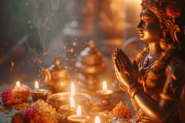 divine celebration: honoring Ram Navami, a sacred Hindu festival commemorating the birth of Lord Rama, with devout worship, spiritual rituals, and vibrant cultural festivities steeped in tradition