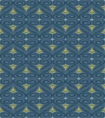 Fototapeta premium abstract vintage geometric wallpaper pattern seamless background. Vector illustration Blue Ink Pattern Texture. Wall print drawing. Endless Template Bati