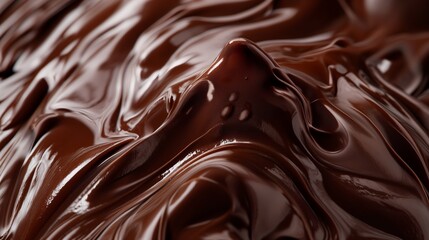 melted dark chocolate flow, candy or chocolate preparation