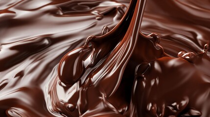 Naklejka premium melted dark chocolate flow, candy or chocolate preparation