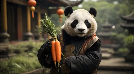 Foto op Plexiglas Panda loves carrots  © amin