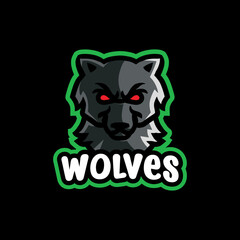 Wolves gaming mascot logo design template