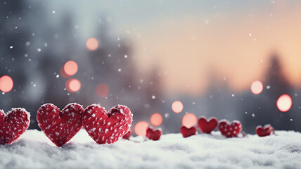 Fototapeta na wymiar christmas card, heart-shaped decoration for the new year, the concept of winter holiday love december