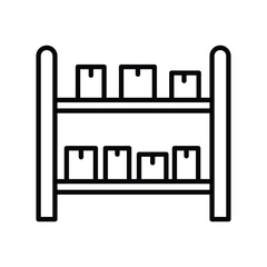 inventory shelves icon with white background vector stock illustration