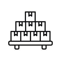 pallet icon with white background vector stock illustration