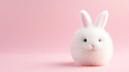 Cute little white Easter bunny