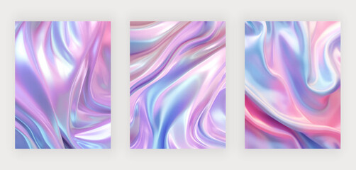 Abstract fluid holographic neon curved wave background
