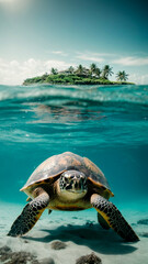 Turtle in the sea