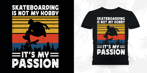 Funny Skating Skateboard Skater Retro Vintage T-shirt Design