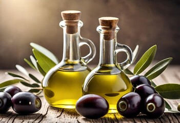 Obraz na płótnie Canvas olive oil and olives