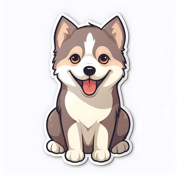 Siberian husky dog sticker cheerful beautiful