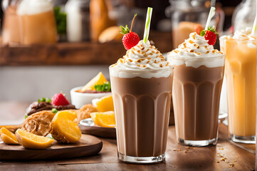 Some testy ice cream , with a beautiful background.