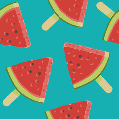 illustration seamless pattern summer watermelon
