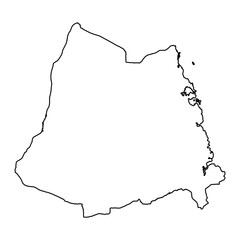 Lindi Region map, administrative division of Tanzania. Vector illustration.